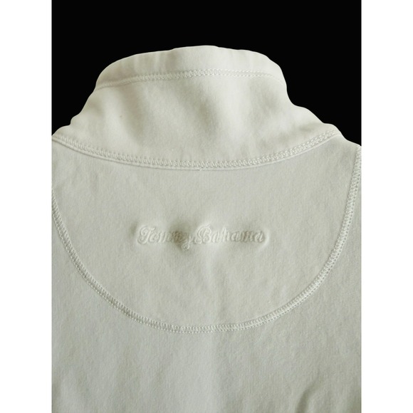 Tommy Bahama Women Pullover XL White 1/2 Zip Embroidered Floral Sequins Cotton - Picture 8 of 11